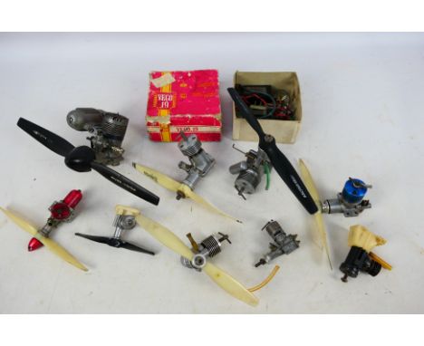 OS Engines - Master Airscrew - Tornado - An unboxed group of model aircraft engines, propellers and accessories. Items all sh