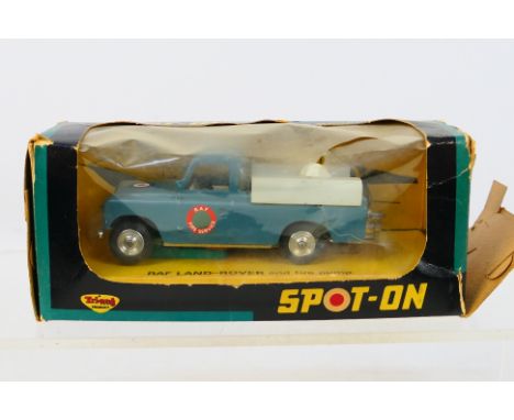 Tri-ang - A boxed Spot-On #415 RAF Land-Rover. Item appears very good and still appears to be fixed to it internal packing bu