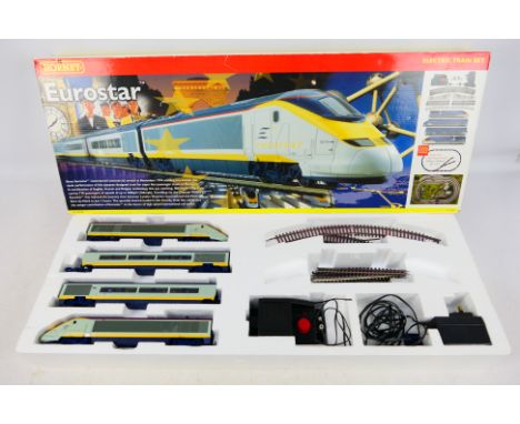 Hornby - A boxed Hornby R1013 OO gauge train set 'Eurostar'. The set comes with Class 323 Power Driving Unit, Dummy Car and t