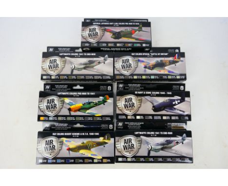 Vallejo - Seven boxes of Vallejo acrylic airbrush colours. Lot includes Vallejo #71.157 US Navy & USMA Colours 1940-45; #71.1