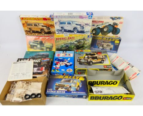 Italeri - Heller - Monogram - Others - Ten Model kits in varying scales to include  #80151 1/43 Land Rover, #258 1/35 Desert 
