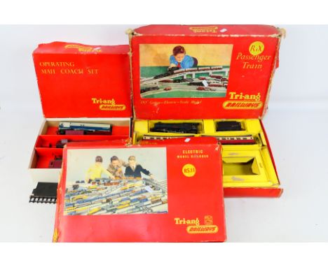 Tri-ang - 3 HO/OO Tri-ang Railways sets to include #R1X Passenger Train; missing controller, #R23 Operating Royal Mail Coach 
