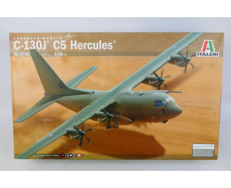 Italeri - A boxed factory sealed Italeri #2747 1:48 scale Lockheed Martin C-130J C5 Hercules. Kit is presumed Mint being in f