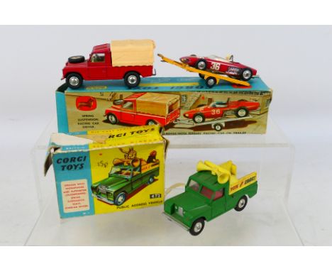 Corgi - A pair of vintage diecast vehicles to include gift set #17 Land Rover with Ferrari racing car on Trailer and #472 Pub