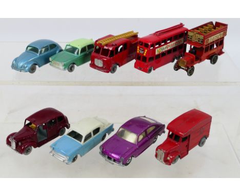 Matchbox - A collection of unboxed models including Volkswagen Beetle # 25, Austin A55 Cambridge # 29, Merryweather Fire Engi