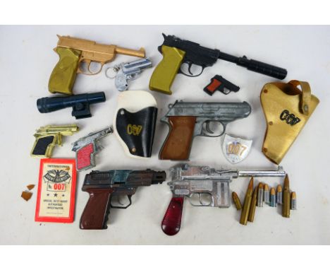 Lone Star  - Ideal Victory - An unboxed cache of predominately James Bond themed vintage cap guns, with some accessories. Lot