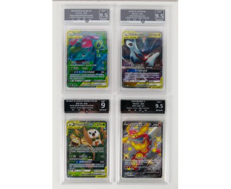 Pokemon - A graded collection of four collectible Japanese / Chinese language Pokemon cards, graded by Getgraded. Lot consist