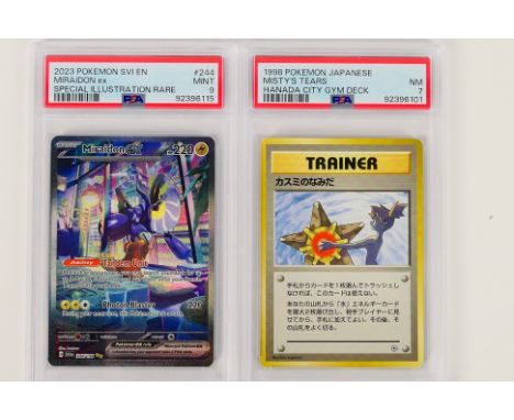 Pokemon - Two PSA graded collectible Pokemon cards. Lot consists of a 1998 Pokemon Japanese Hanada City Gym Deck Misty's Tear
