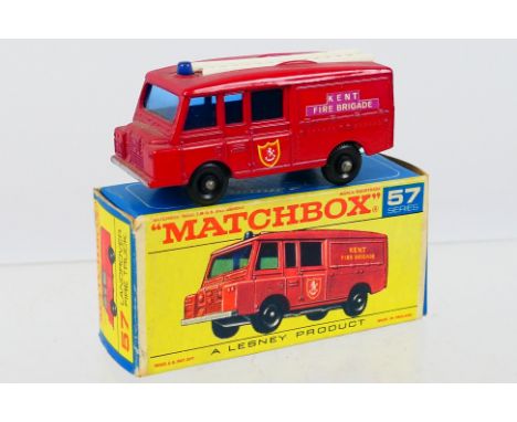 Matchbox - A boxed Land Rover Fire Truck #57. This item appears to be in very good-excellent condition. Very good box. (This 