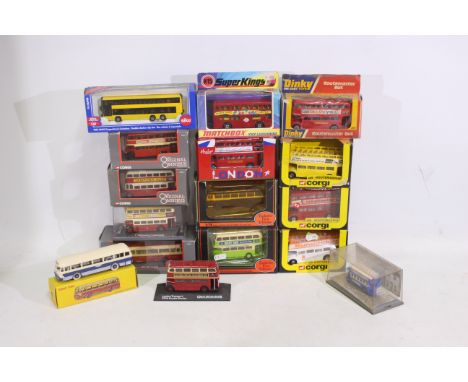 Corgi, Dinky, Matchbox, EFE, Siku, Other - 16 x mostly boxed die-cast model buses - Lot includes a Dinky #289 'Esso' Routemas