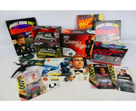 Corgi - Micro Machines - Airfix - Other - A collection of James Bond themed diecast and plastic vehicles in various scales, w