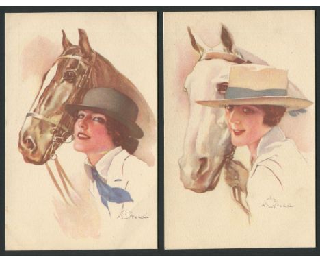 FOUR VINTAGE SIGNED ARTIST POSTCARDS