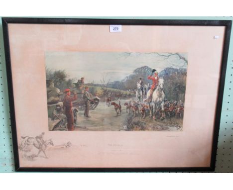 Snaffles, a framed and glazed coloured lithograph. 'The season 1930-1940, 4th/7th Dragoon Guards'. Signed. 
