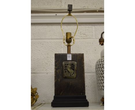 A Chinese hardstone lamp base.