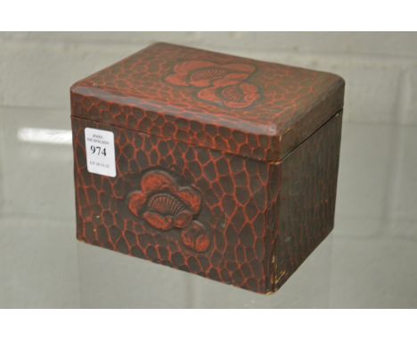A Chinese lacquer tea caddy.