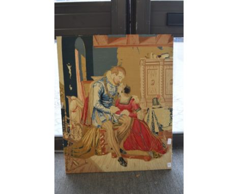 A tapestry picture, unframed.