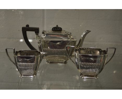 A bachelors silver three piece tea service.