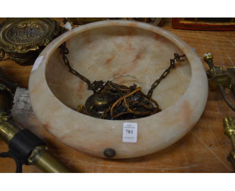 An alabaster ceiling light.
