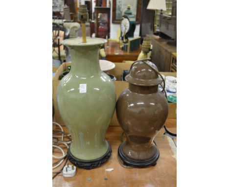 Two large Chinese style lamp bases.