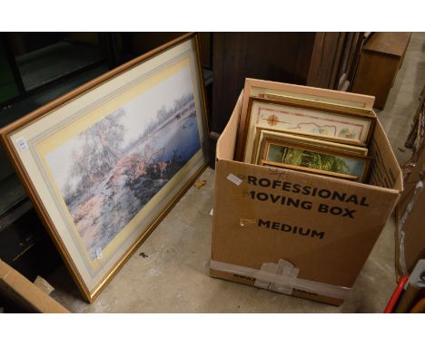 A signed David Shepherd print and other pictures.