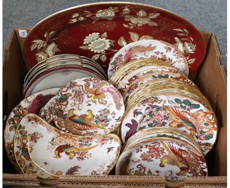 Royal Crown Derby "Olde Avesbury" Pattern Dinner Wares, Wedgwood Ruby Tonquin Pattern Serving Plate, and various cut and othe