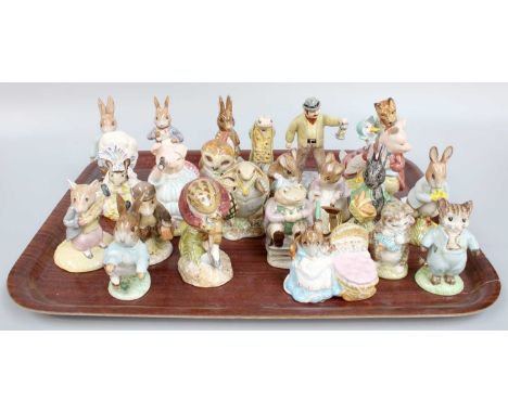 Beswick Beatrix Potter Figures, various back stamps, including BP-3, Royal Albert, modern John Beswick, etc. (one tray)