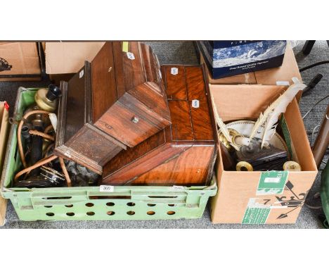 Miscellaneous Items, including a 19th century rosewood tea caddy, a Victorian walnut desk top stationary cabinet, a vintage t