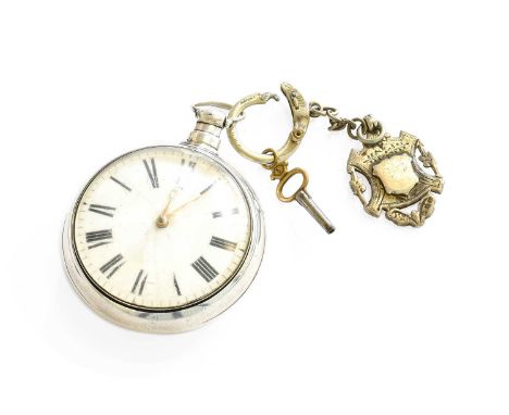 A Silver Pair Cased Verge Pocket Watch, movement signed Jno Wilkinson, Cartmel and numbered 1611, both cases with matching Ch