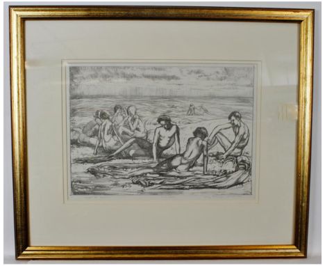 * LOUIS THOMSON (1883-1962, BRITISH) "After the Swim" black and white lithograph (2nd state), signed and inscribed with title