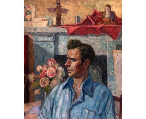 *JOHN MILLER, (1911-1975, BRITISH)Self Portrait oil on canvas, signed and dated 1948 lower left 30 x 25 ins, unframed 