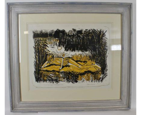 * JOHN O'CONNOR, ARWS, RSPE (1913-2004, BRITISH) "Young Girl Resting by a River" lithograph, signed, numbered 1/8 and inscrib