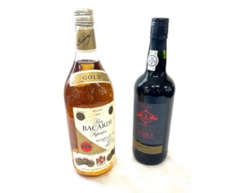 Bottle of Bacardi gold and ruby port 