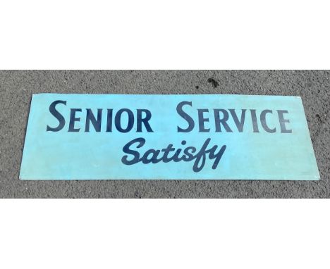 Vintage Senior Service aluminum sign, approximate measurement length 48 inches, Height 16 inches 
