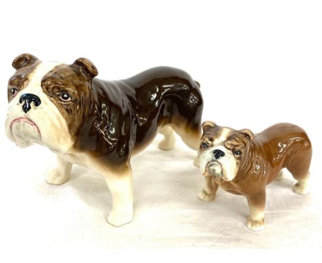 2 Vintage Sylvac Bull dogs, no 154 etc 