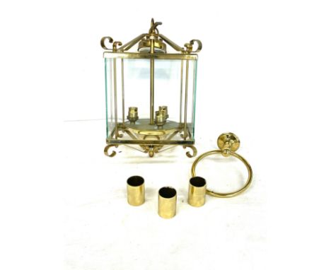 Brass wall hanging porch lamp 