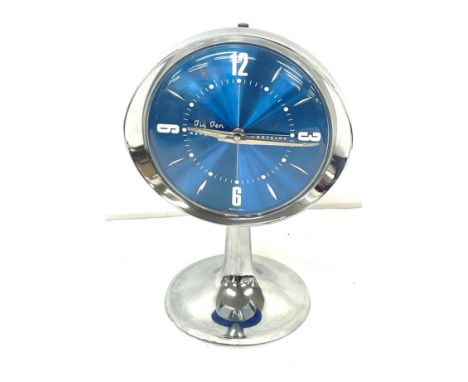 Vintage Retro Westclox Big Ben repeater blue and chrome mantel clock, working order 