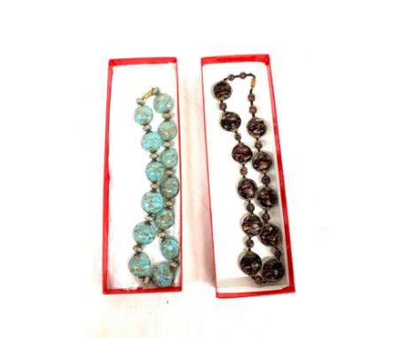 2 Vintage glass Murano necklaces 