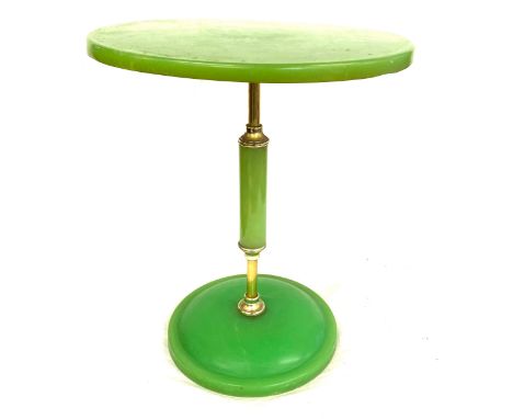Small green lamp table measures approx 14" diameter 17" tall 