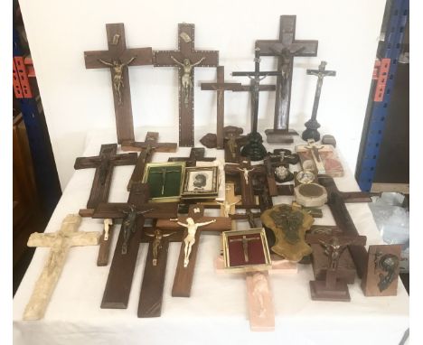 Selection of vintage and later crucifix 