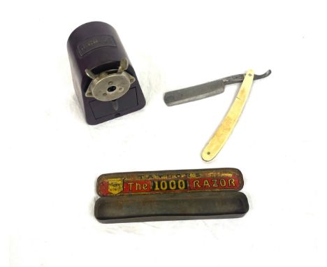 Vintage Dahle 55 Bakelite pencil sharpener, Taylors 1000 cut throat 