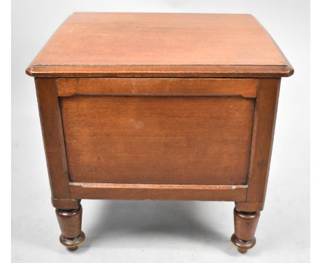 A Late 19th Century Mahogany Lift Top Box Commode, Missing Liner, 48cm wide 