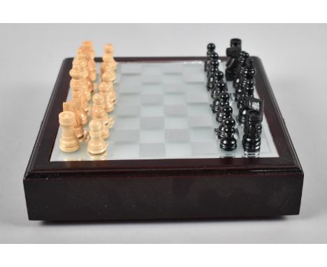 A Modern Small Chess Set with Two Drawers for Pieces. 21cms Square 