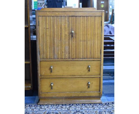 An Art Deco Galleried Tallboy with Two Base Drawers, 75cm Wide 