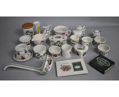 A Collection of Various Portmeirion China to include Ladle, Botanic Garden, Miniature Teapot, Pots, Coffee Cans Etc 
