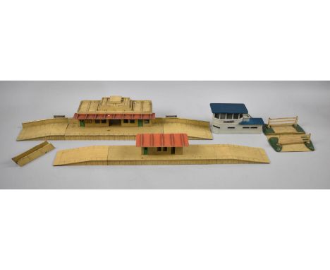 A Collection of Hornby Dublo Art Deco Stations, Platforms, Level Crossing, Signal Box 