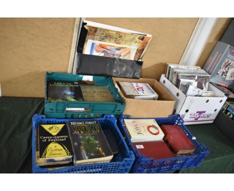 A Small Collection of Books and Prints Together with a Box of 45rpm and 33rpm Records to Include Neil Young, Ian Dury and the