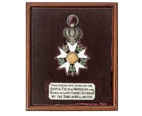 † France: Order of the Legion of Honour, knight’s badge, set in a velvet lined close fitted presentation/display case with in