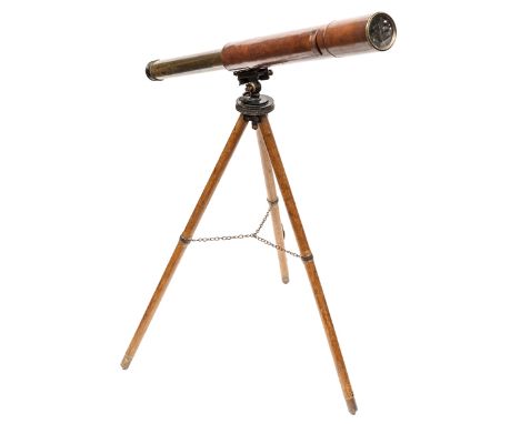 A good Boer War period 2 draw brass Field Artillery spotting telescope, 49” extended, marked “IV/ broad arrow/ W Watson & Son