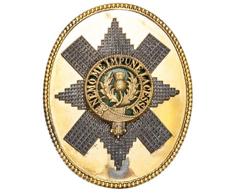 A fine officer’s enamelled gilt and silver plated shoulder belt plate of The 3rd Foot Guards, of very slightly convex oval fo