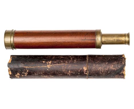An historic 3 draw brass telescope carried by Colonel Sir James MacDowell, of the Coldstream Guards, who was awarded the KCB 